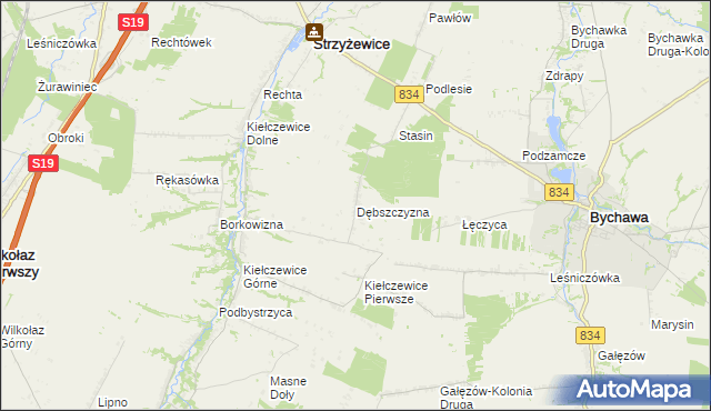 mapa Dębszczyzna, Dębszczyzna na mapie Targeo