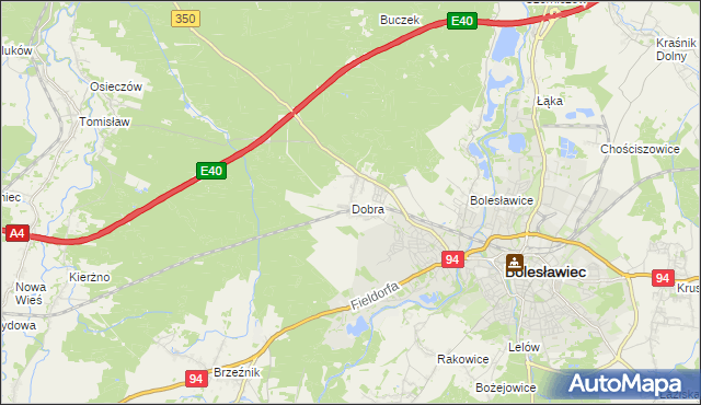 mapa Dobra gmina Bolesławiec, Dobra gmina Bolesławiec na mapie Targeo