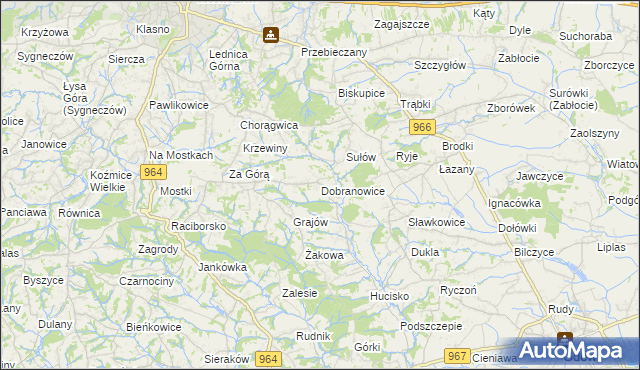mapa Dobranowice gmina Wieliczka, Dobranowice gmina Wieliczka na mapie Targeo