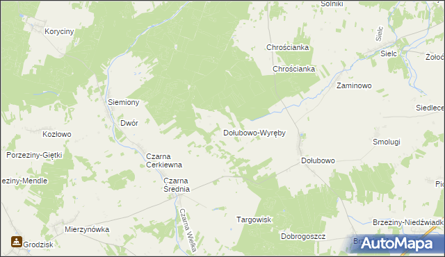 mapa Dołubowo-Wyręby, Dołubowo-Wyręby na mapie Targeo