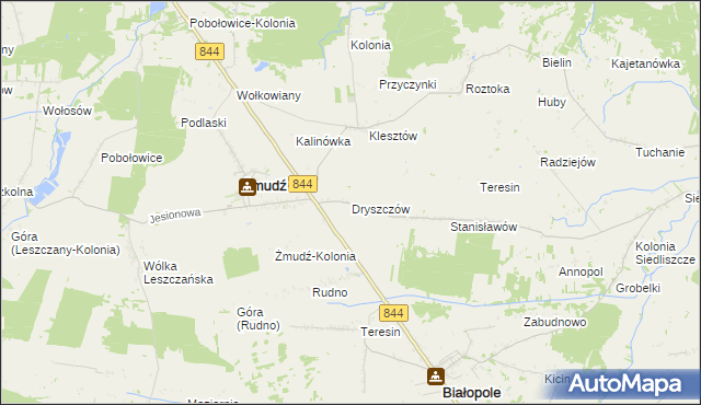 mapa Dryszczów, Dryszczów na mapie Targeo