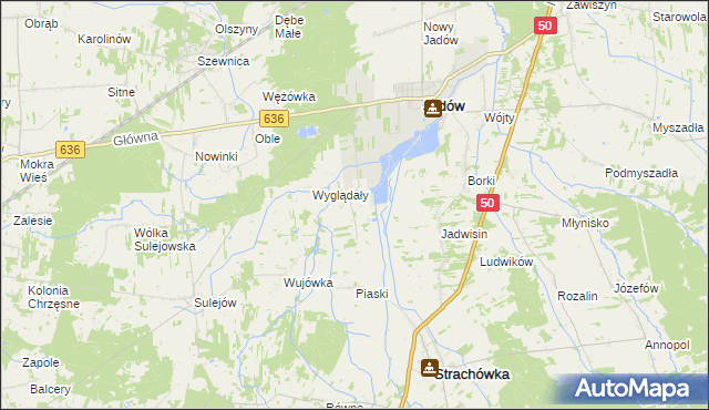 mapa Dzierżanów gmina Jadów, Dzierżanów gmina Jadów na mapie Targeo