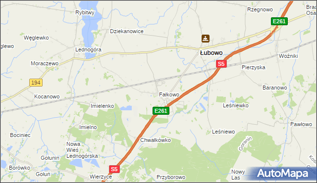 mapa Fałkowo, Fałkowo na mapie Targeo