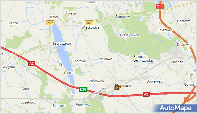 mapa Fiałkowo, Fiałkowo na mapie Targeo