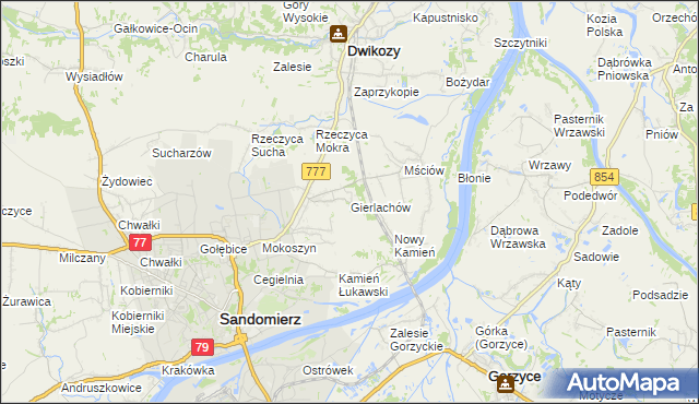 mapa Gierlachów, Gierlachów na mapie Targeo