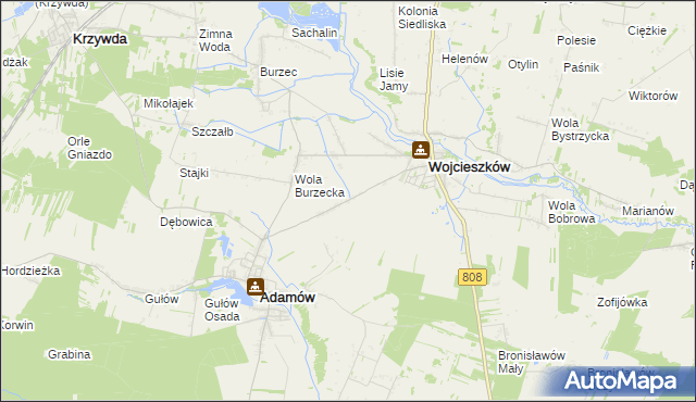 mapa Glinne gmina Wojcieszków, Glinne gmina Wojcieszków na mapie Targeo