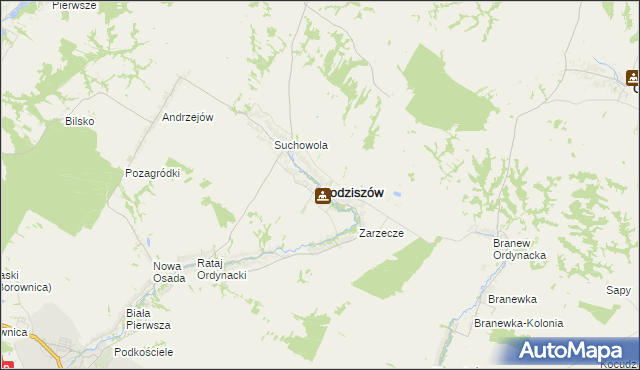 mapa Godziszów powiat janowski, Godziszów powiat janowski na mapie Targeo