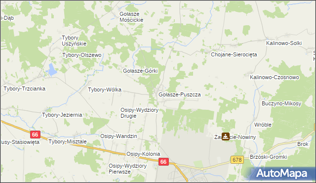 mapa Gołasze-Puszcza, Gołasze-Puszcza na mapie Targeo