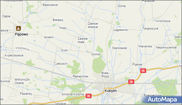 mapa Górka gmina Kobylin, Górka gmina Kobylin na mapie Targeo