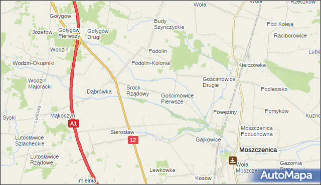 mapa Gościmowice Pierwsze, Gościmowice Pierwsze na mapie Targeo