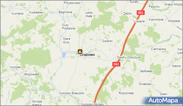 mapa Grabowskie, Grabowskie na mapie Targeo