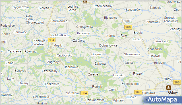 mapa Grajów, Grajów na mapie Targeo