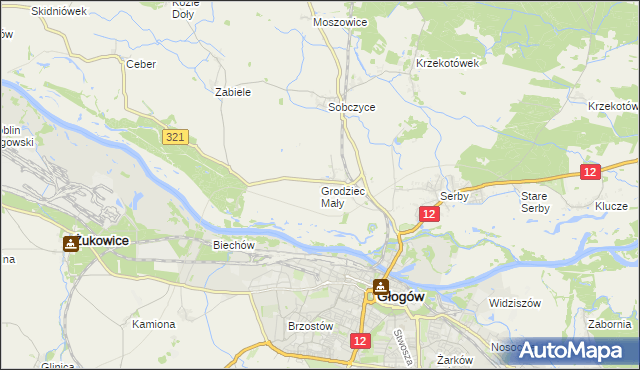 mapa Grodziec Mały, Grodziec Mały na mapie Targeo