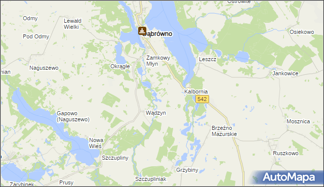 mapa Jakubowo gmina Dąbrówno, Jakubowo gmina Dąbrówno na mapie Targeo