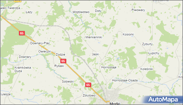 mapa Jaski gmina Mońki, Jaski gmina Mońki na mapie Targeo