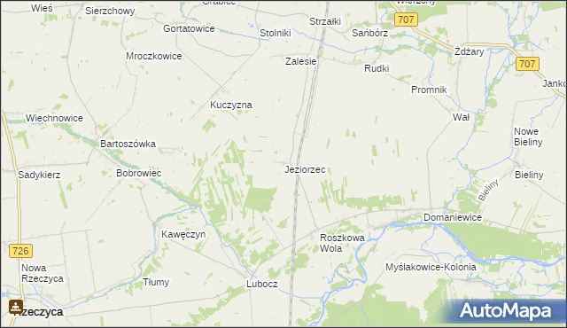 mapa Jeziorzec, Jeziorzec na mapie Targeo