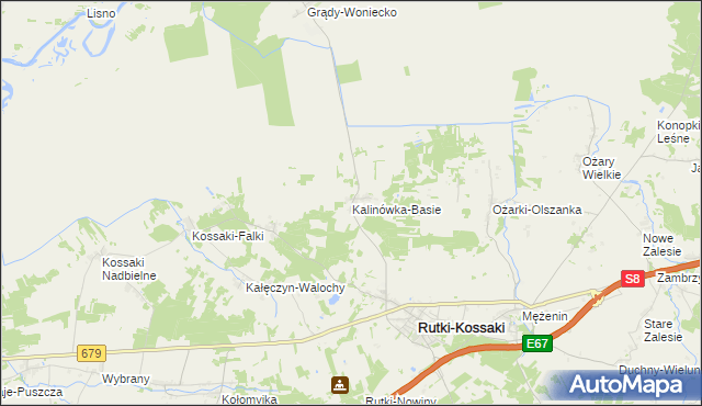 mapa Kalinówka-Basie, Kalinówka-Basie na mapie Targeo