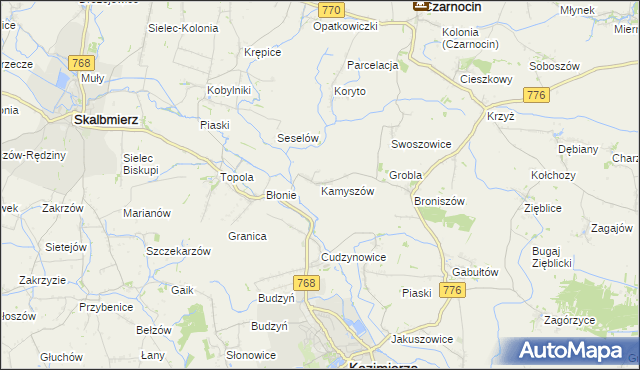 mapa Kamyszów, Kamyszów na mapie Targeo