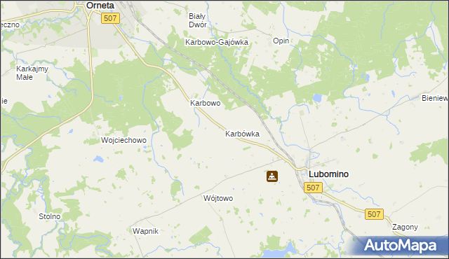 mapa Karbówka, Karbówka na mapie Targeo