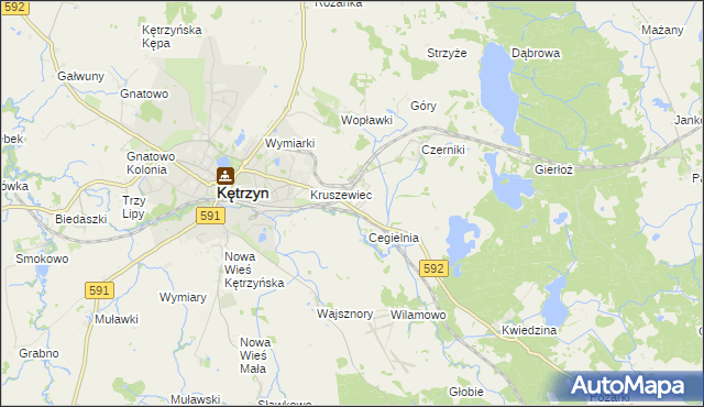 mapa Karolewo gmina Kętrzyn, Karolewo gmina Kętrzyn na mapie Targeo