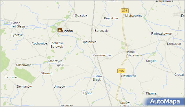 mapa Kazimierzów gmina Borów, Kazimierzów gmina Borów na mapie Targeo