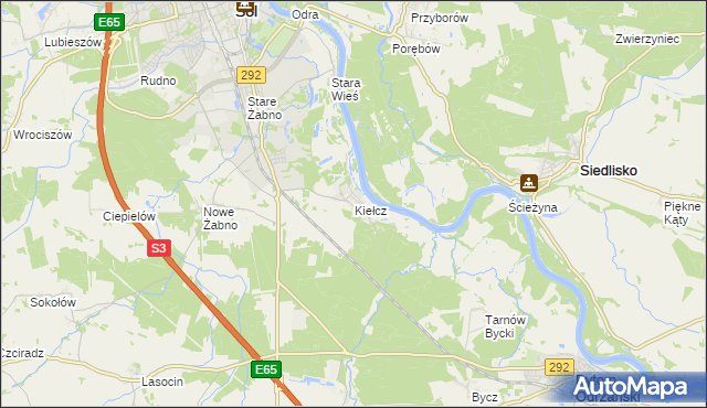 mapa Kiełcz, Kiełcz na mapie Targeo