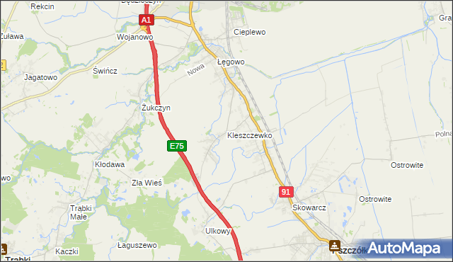 mapa Kleszczewko, Kleszczewko na mapie Targeo