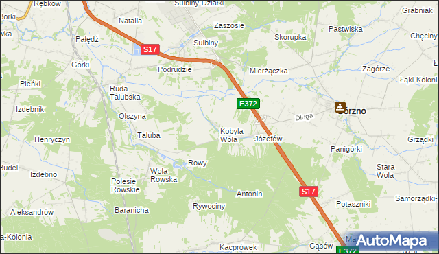 mapa Kobyla Wola, Kobyla Wola na mapie Targeo