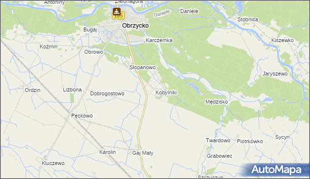 mapa Kobylniki gmina Obrzycko, Kobylniki gmina Obrzycko na mapie Targeo