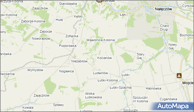 mapa Kocianów, Kocianów na mapie Targeo