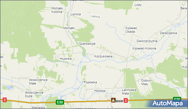 mapa Koczukówka, Koczukówka na mapie Targeo