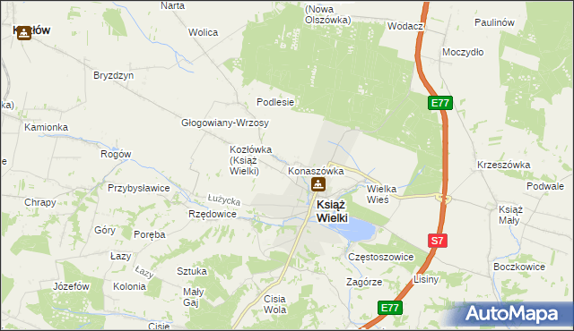 mapa Konaszówka, Konaszówka na mapie Targeo