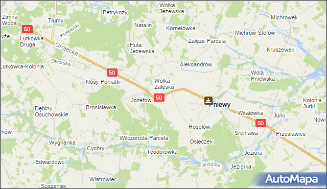 mapa Konie gmina Pniewy, Konie gmina Pniewy na mapie Targeo