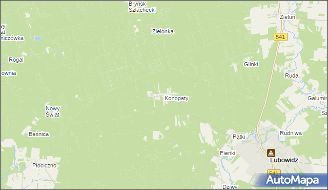 mapa Konopaty, Konopaty na mapie Targeo