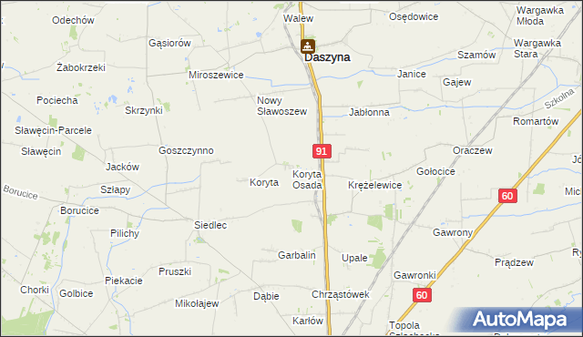 mapa Koryta Osada, Koryta Osada na mapie Targeo