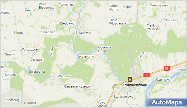 mapa Kosewko, Kosewko na mapie Targeo