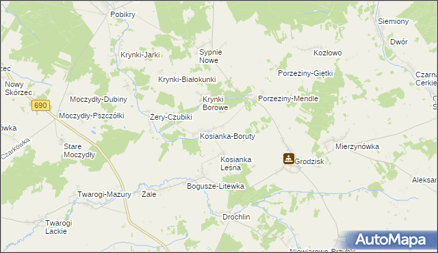 mapa Kosianka-Trojanówka, Kosianka-Trojanówka na mapie Targeo