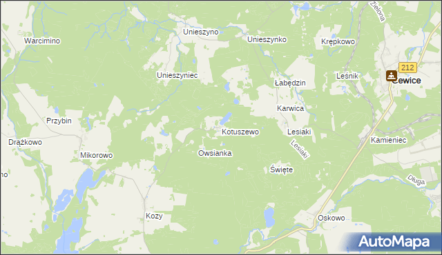 mapa Kotuszewo, Kotuszewo na mapie Targeo