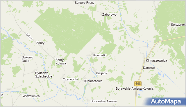 mapa Kownatki gmina Radziłów, Kownatki gmina Radziłów na mapie Targeo