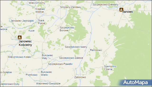 mapa Krajewo-Kawęczyno, Krajewo-Kawęczyno na mapie Targeo