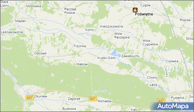 mapa Krubki-Górki, Krubki-Górki na mapie Targeo