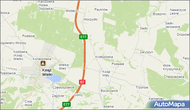 mapa Krzeszówka, Krzeszówka na mapie Targeo