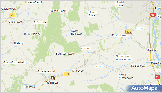 mapa Łachoń, Łachoń na mapie Targeo