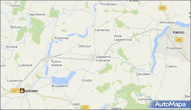mapa Łagiewniki Kościelne, Łagiewniki Kościelne na mapie Targeo