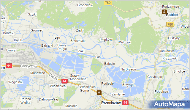 mapa Las gmina Przeciszów, Las gmina Przeciszów na mapie Targeo