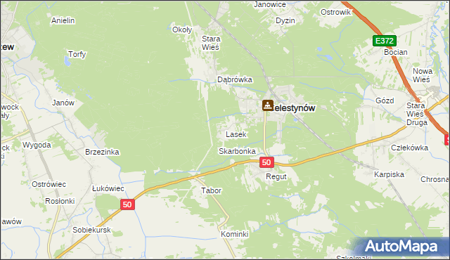 mapa Lasek gmina Celestynów, Lasek gmina Celestynów na mapie Targeo