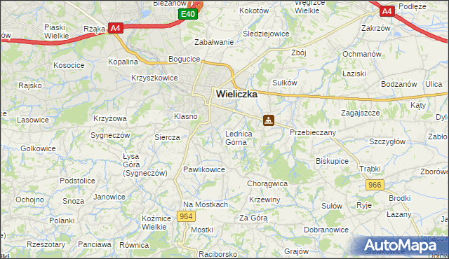 mapa Lednica Górna, Lednica Górna na mapie Targeo