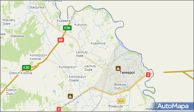 mapa Łobaczew Mały, Łobaczew Mały na mapie Targeo