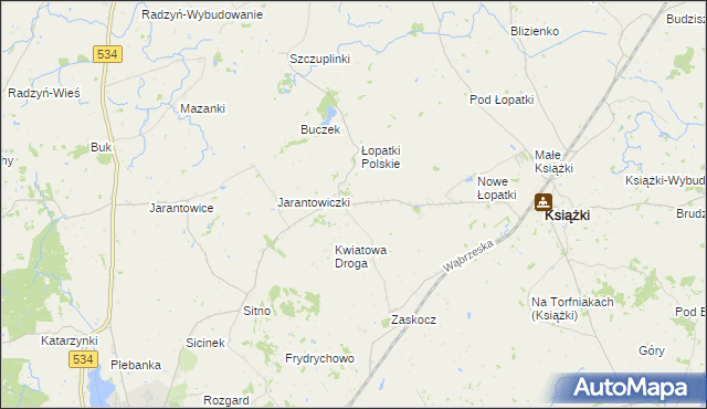 mapa Łopatki gmina Książki, Łopatki gmina Książki na mapie Targeo