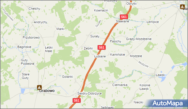 mapa Łubiane, Łubiane na mapie Targeo